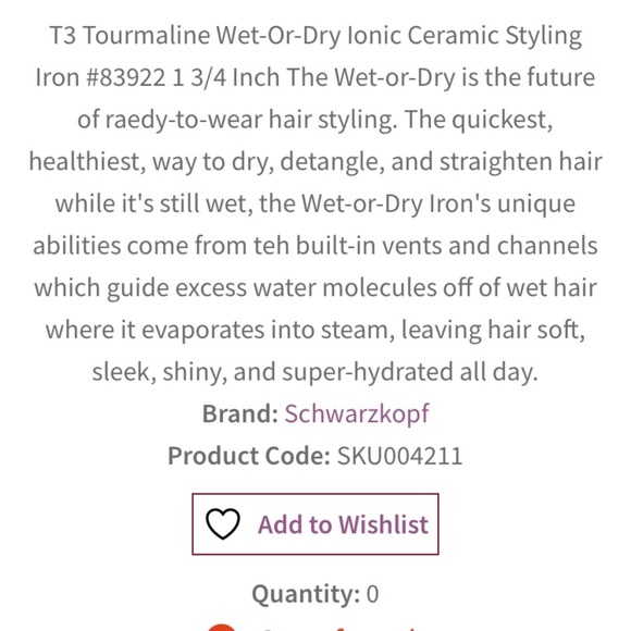 T3 100% TOURMALINE WET OR DRY PROFESSIONAL IONIC 1.75” ONE PASS STRAIGHTER - Picture 10 of 11